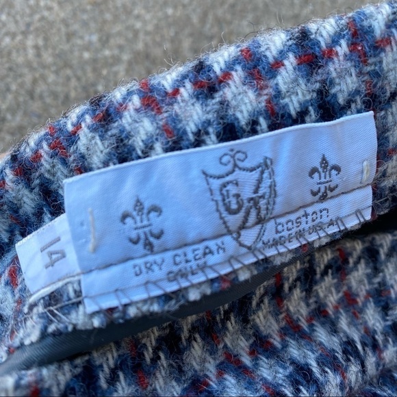 Orvis Vintage Wool Plaid Houndstooth Skirt - Picture 3 of 7